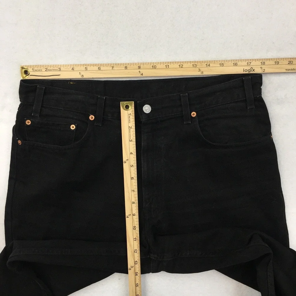 VINTAGE 90s Levis 550 Relaxed Fit Jeans Mens 36x34 Black Denim Casual Classic